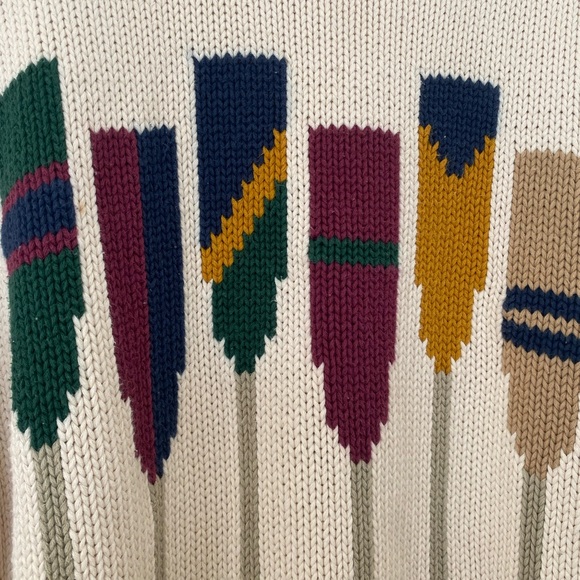 Vintage cotton collegiate preppy sweater with paddles - Picture 7 of 10